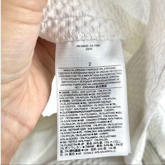 BANANA Republic White Textured Stretch Shorts Size 2 - Picture 5 of 5